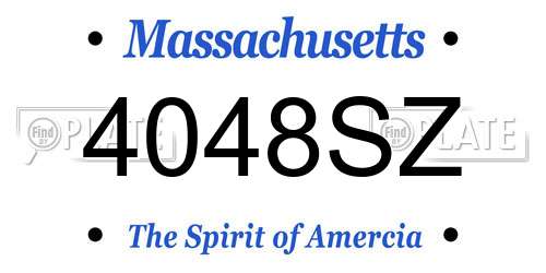 4048SZ Massachusetts License Plate