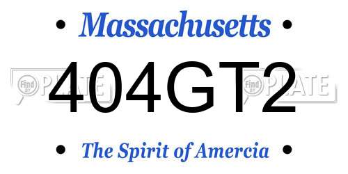 404GT2 Massachusetts License Plate