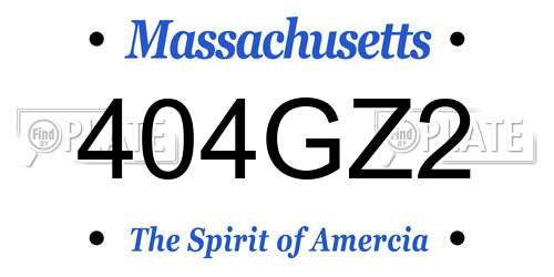 404GZ2 Massachusetts License Plate