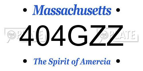 404GZZ Massachusetts License Plate