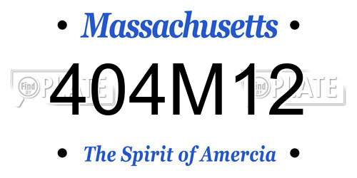 404M12 Massachusetts License Plate