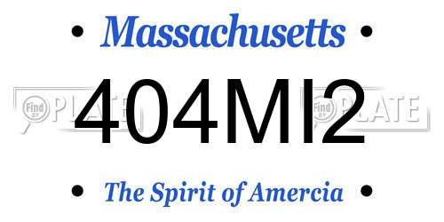 404MI2 Massachusetts License Plate
