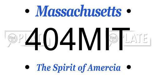 404MIT Massachusetts License Plate