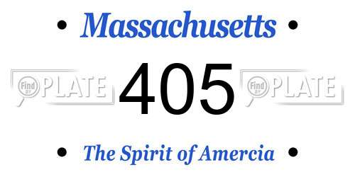 405 Massachusetts License Plate