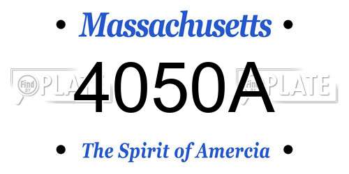 4050A Massachusetts License Plate
