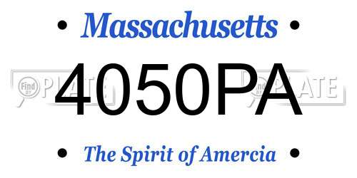 4050PA Massachusetts License Plate