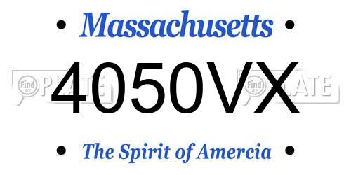 4050VX Massachusetts License Plate