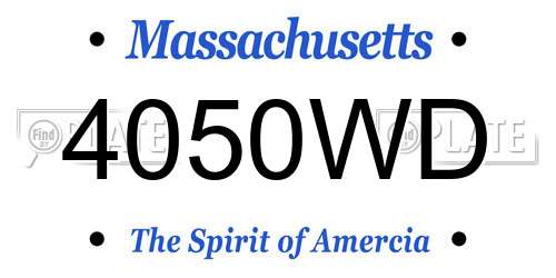 4050WD Massachusetts License Plate