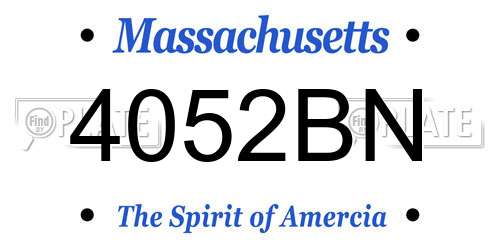 4052BN Massachusetts License Plate