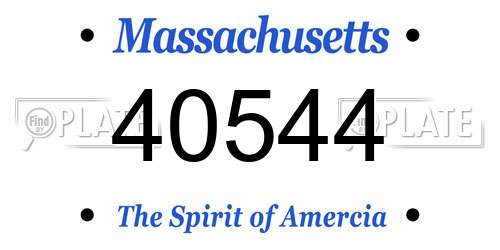 40544 Massachusetts License Plate