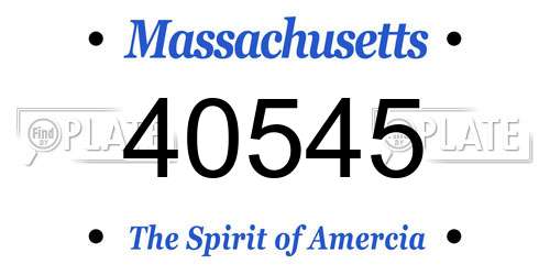 40545 Massachusetts License Plate