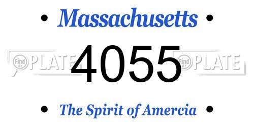 4055 Massachusetts License Plate