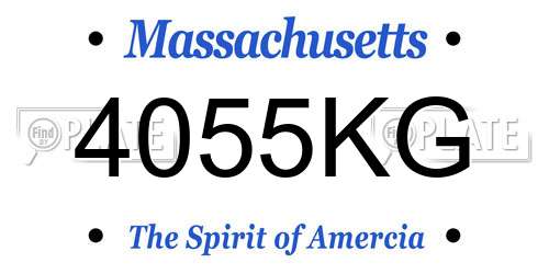 4055KG Massachusetts License Plate