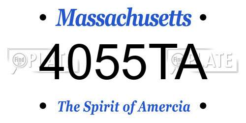 4055TA Massachusetts License Plate