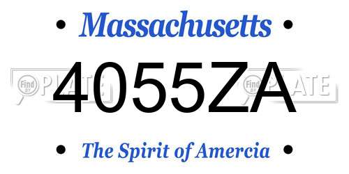 4055ZA Massachusetts License Plate