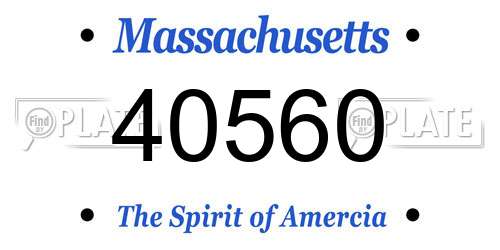40560 Massachusetts License Plate