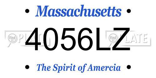 4056LZ Massachusetts License Plate