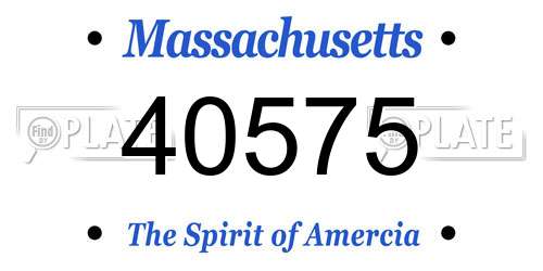 40575 Massachusetts License Plate