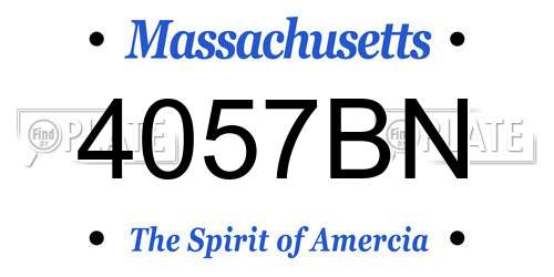 4057BN Massachusetts License Plate