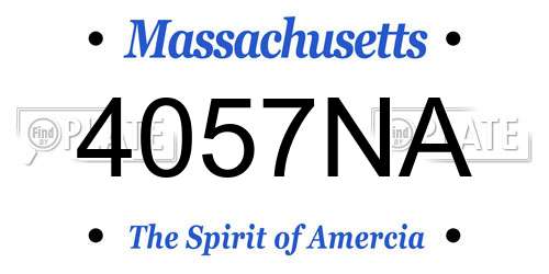 4057NA Massachusetts License Plate