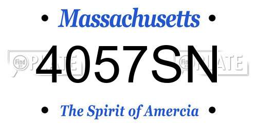 4057SN Massachusetts License Plate