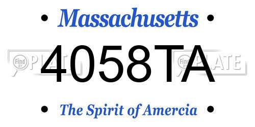 4058TA Massachusetts License Plate
