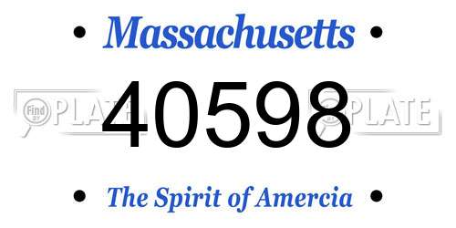 40598 Massachusetts License Plate