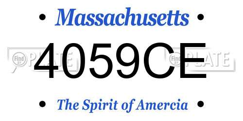 4059CE Massachusetts License Plate