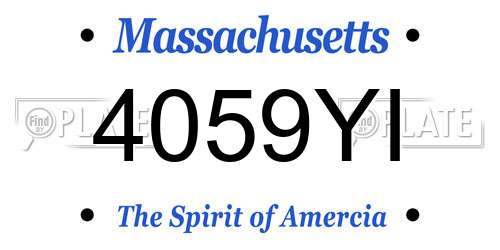4059YI Massachusetts License Plate