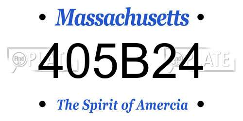 405B24 Massachusetts License Plate