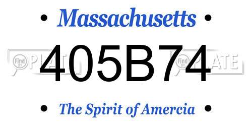 405B74 Massachusetts License Plate