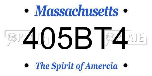 405BT4 Massachusetts License Plate