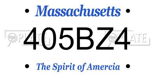 405BZ4 Massachusetts License Plate