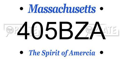 405BZA Massachusetts License Plate
