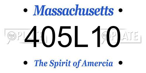 405L10 Massachusetts License Plate