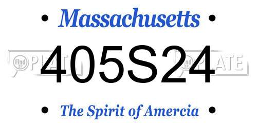 405S24 Massachusetts License Plate