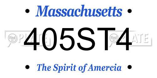 405ST4 Massachusetts License Plate
