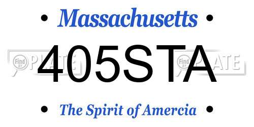 405STA Massachusetts License Plate