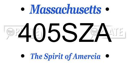 405SZA Massachusetts License Plate