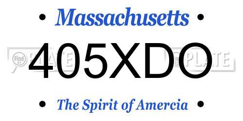 405XDO Massachusetts License Plate