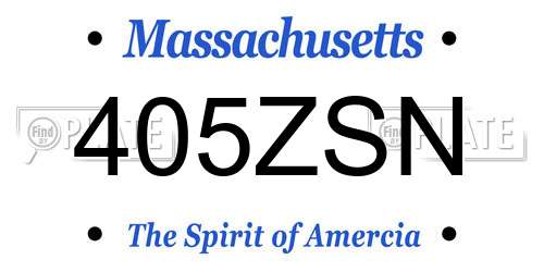 405ZSN Massachusetts License Plate
