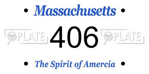 406 Massachusetts License Plate