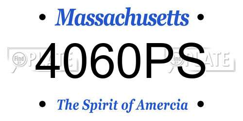 4060PS Massachusetts License Plate