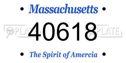 40618 Massachusetts License Plate