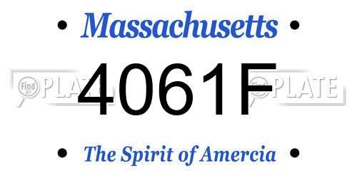 4061F Massachusetts License Plate