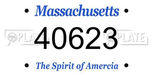 40623 Massachusetts License Plate