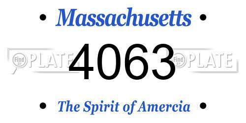 4063 Massachusetts License Plate