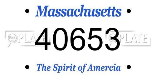 40653 Massachusetts License Plate