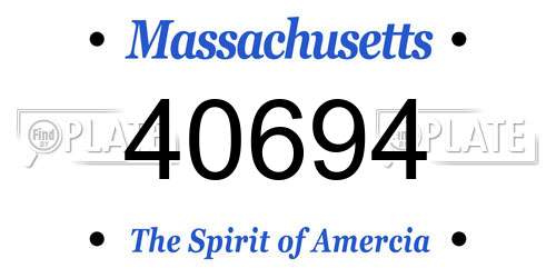 40694 Massachusetts License Plate