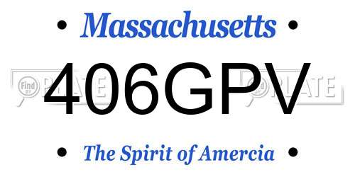 406GPV Massachusetts License Plate